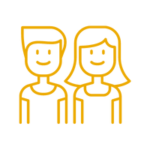 young man and woman gold icon