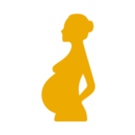 pregnant woman gold icon